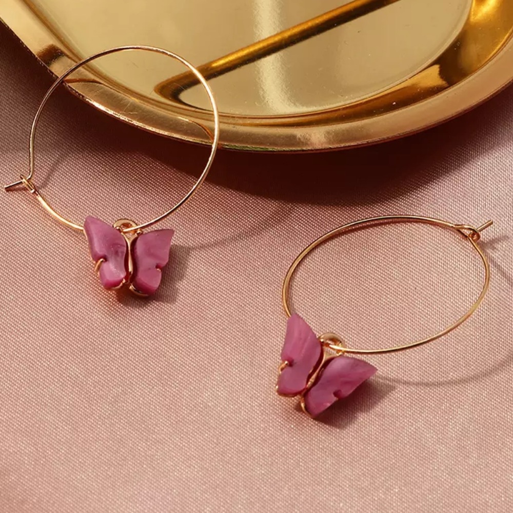 Butterfly Hoop Earrings 🦋